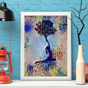 Yoga Art Motivational Watercolor Print Yogi Poster Yoga Pose Yoga Print Yoga Woman Yoga Studio Yogi Girl Wall Decor Yogi Gift