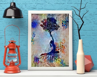 Yoga Art Motivational Watercolor Print Yogi Poster Yoga Pose Yoga Print Yoga Woman Yoga Studio Yogi Girl Wall Decor Yogi Gift