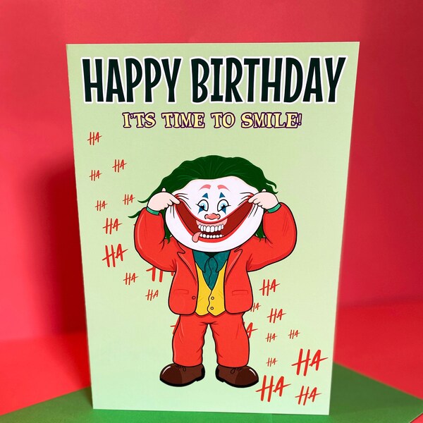 Joker Birthday Card Etsy UK