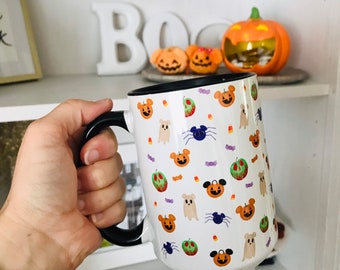 ディズニー ハロウィン マグカップ それほど怖くない ディズニー パンプキン マグカップ（黒ハンドル付き）