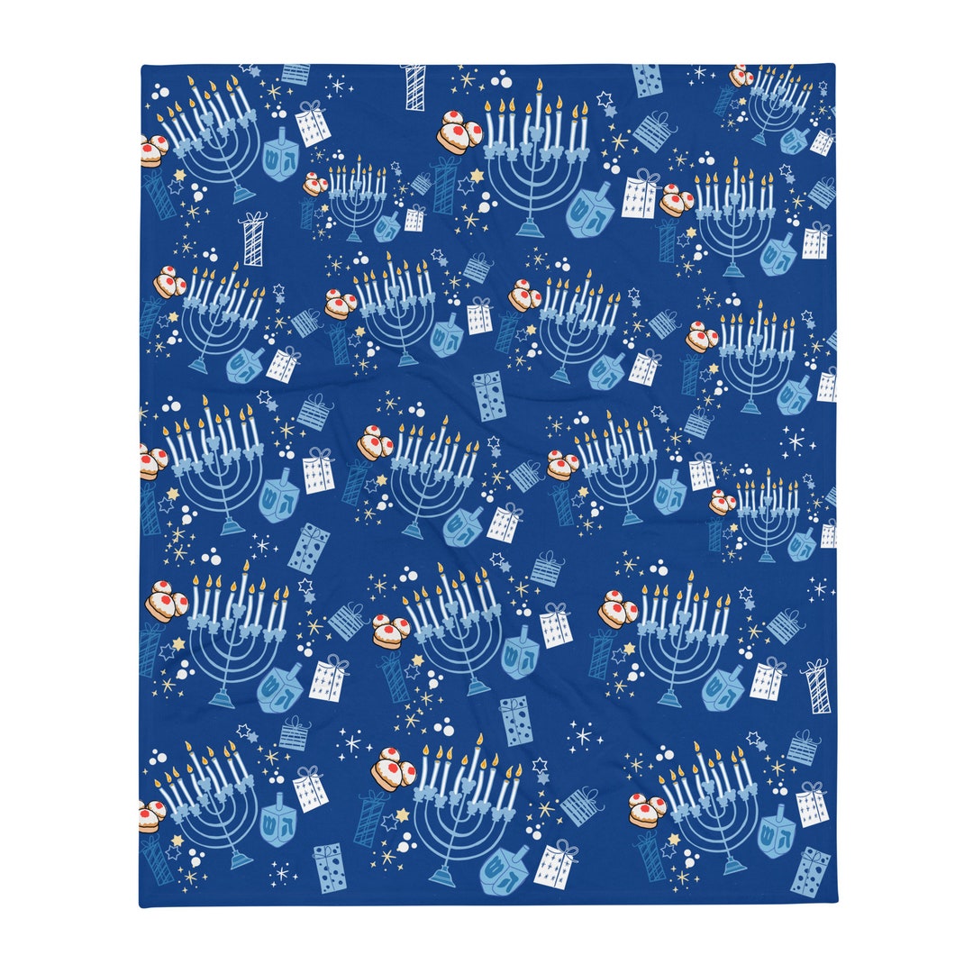 Disney Hanukkah Blanket Mickey Menorah Chanukkah Disney Etsy