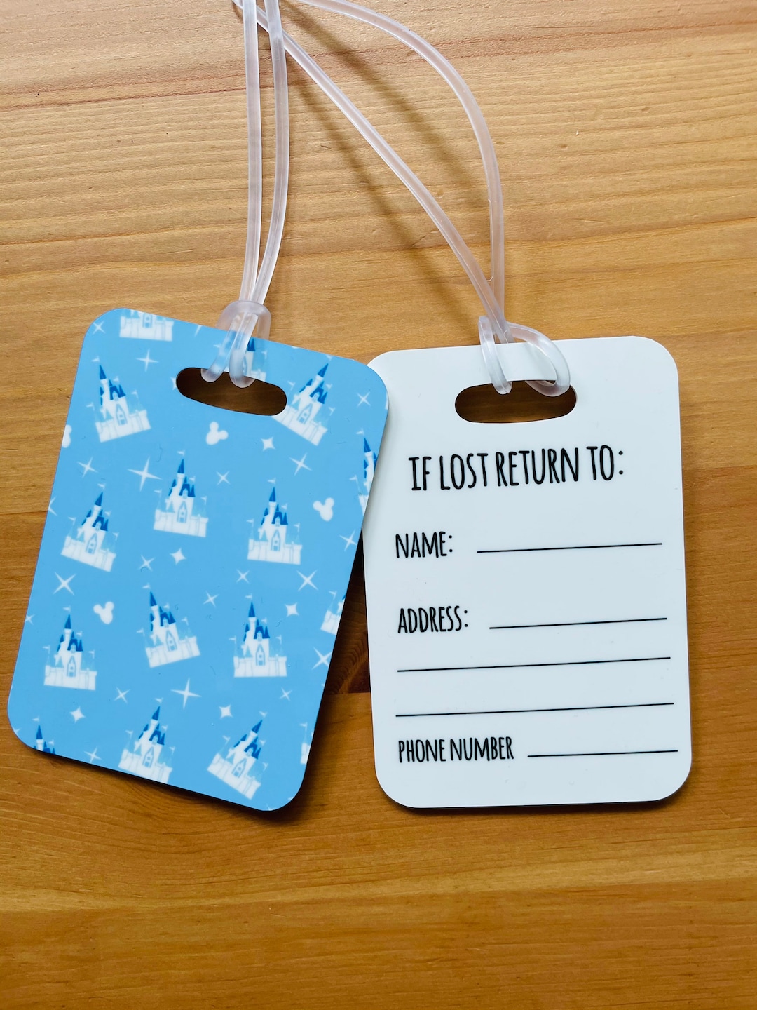 Disney Cinderella Castle Blue Walt Disney World Luggage Tag Etsy