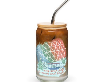 Living with the Land Christmas Glass Iced Coffee Mug - 16 oz