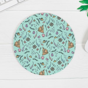 Little Mermaid Mouse Pad Disney Princess Under the Sea Round Mouse Pad
