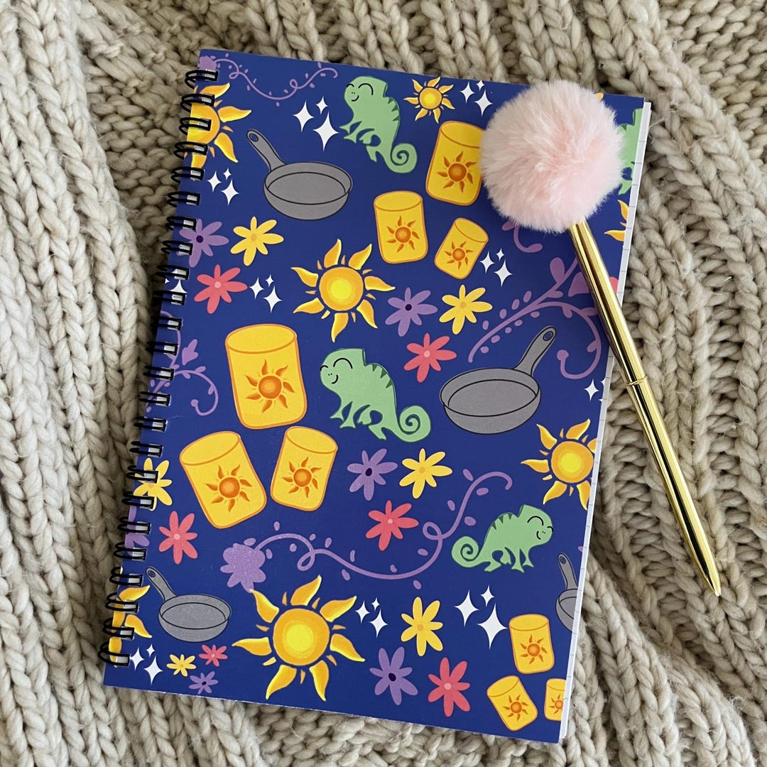 Pascal Notebook Tangled Spiral Notebook With Pocket 6 X 8 Rapunzel Pascal Disney ...