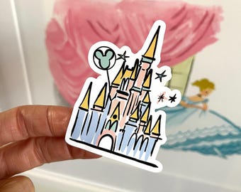 Disney World Castle Sticker Cinderella's Castle Vinyl Sticker on White Background