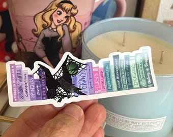 Pegatina de Maléfica, Villanos de Disney, Regalo, Estantería, La Bella Durmiente, Libros de Disney