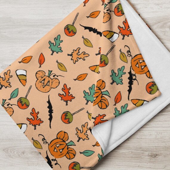 Mickey Pumpkin Fleece Throw Blanket Disney Halloween Blanket Mickey Pumpkin Blanket Etsy Canada