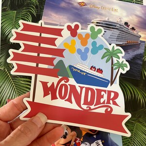 Disney WONDER Cruise Magnet Family Cruise Magnet for Disney Cruise Door Writeable 5"x 6" Disney Magnet