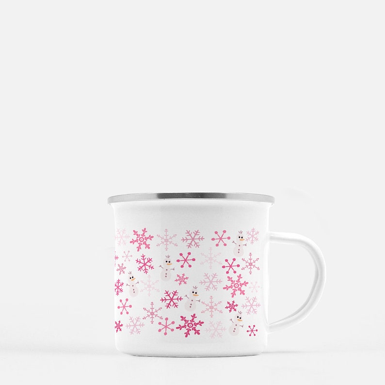 Disney Frozen Mug Olaf the Snowman Disney Camping Mug with Snowflakes Snowman Mug Pink Olaf