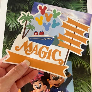 Disney MAGIC Cruise Magnet Family Cruise Magnet for Disney Cruise Door Writeable 5&quot;x 6&quot; Disney Magnet