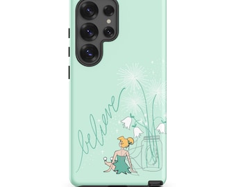 Tinkerbell Samsung Case, Matte Mint Green, Believe Dandelion Wishes