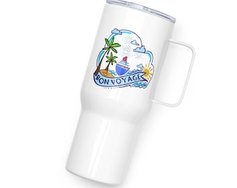 Bon Voyage Cruise Tumbler Disney Cruise Mug Castaway Cay Travel mug with a handle