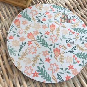 Tappetino per mouse con motivo floreale primaverile "Castello di Cenerentola" Disney Home Office