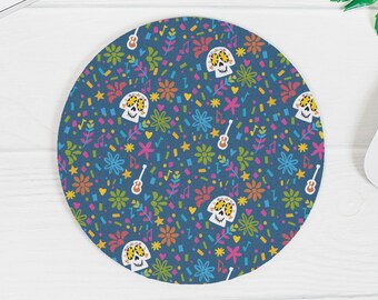 Coco Disney Mouse Pad Day of the Dead Candy Skull Pixar Round Mouse Pad