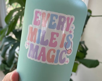 runDisney sticker Every Mile is Magic Pastels Disney water bottle laptop running Bubble-free stickers