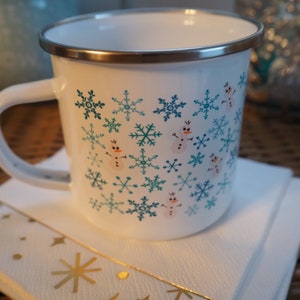 Disney Frozen Mug Olaf the Snowman Disney Camping Mug with Snowflakes Snowman Mug image 4