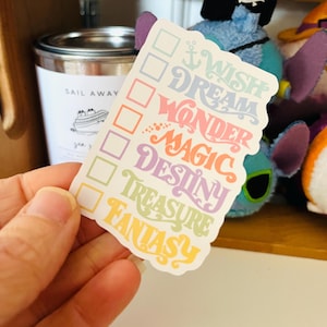 Disney Cruise Ship Checklist Sticker Pastel Disney Ships Sticker Fish Extender Gift White Vinyl Background