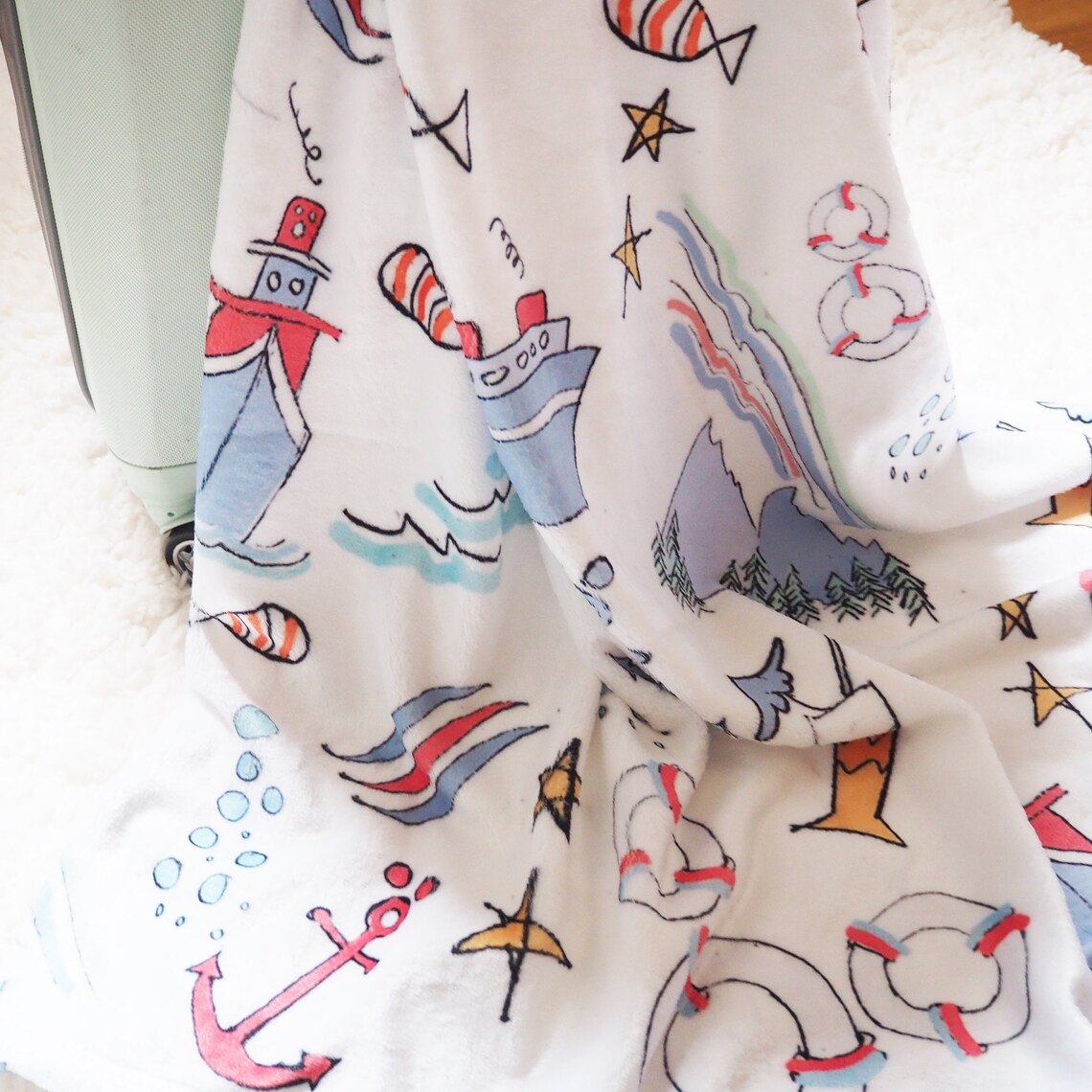 Disney Cruise Line Sketch Throw Blanket Etsy