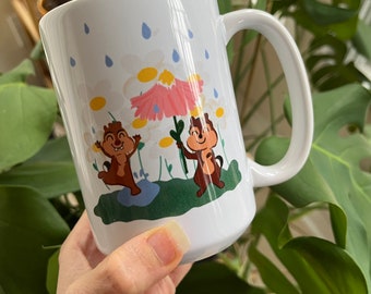 Chip and Dale Spring Mug Disney Mug Spring Rain Glossy Mug