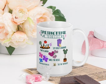 Disney Mug Flower and Garden Springtime To Do List Coffee Cup White glossy mug