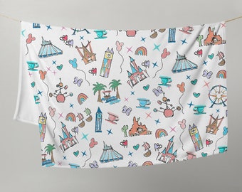 Disneyland Icons Fleece Throw Blanket: California Dreamin' Design