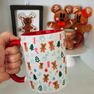 Disney Christmas  Mug Gingerbread Mickey and Minnie Coffee Cup
