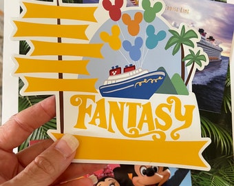 Disney FANTASY Cruise Magnet Family Cruise Magnet for Disney Cruise Door Writeable 5"x 6" Disney Magnet