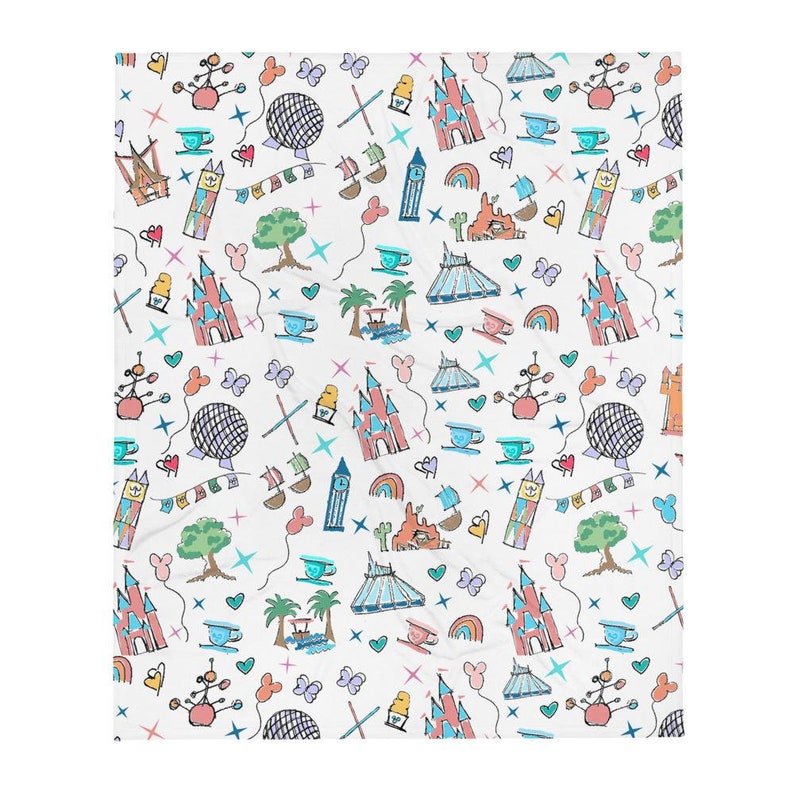 Walt Disney World Throw Blanket Fuzzy Disney Parks Blanket Etsy