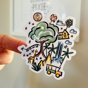 Animal Kingdom Park Sticker WDW Sticker en vinyle pour cahiers, bouteilles d&#39;eau et plus