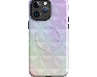 Epcot Spaceship Earth iPhone MagSafe Case, Pastel Watercolor Design