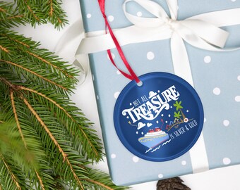 Ornement de Noël personnalisé Trésors de Disney Croisière Disney Les trésors ne sont pas tous or et argent Ornement de Noël en acrylique pour les fêtes
