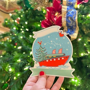 Disney CHRISTMAS CRUISE Magnet Family Cruise Magnet for Disney Cruise Door Writeable 5"x 5" Disney Magnet