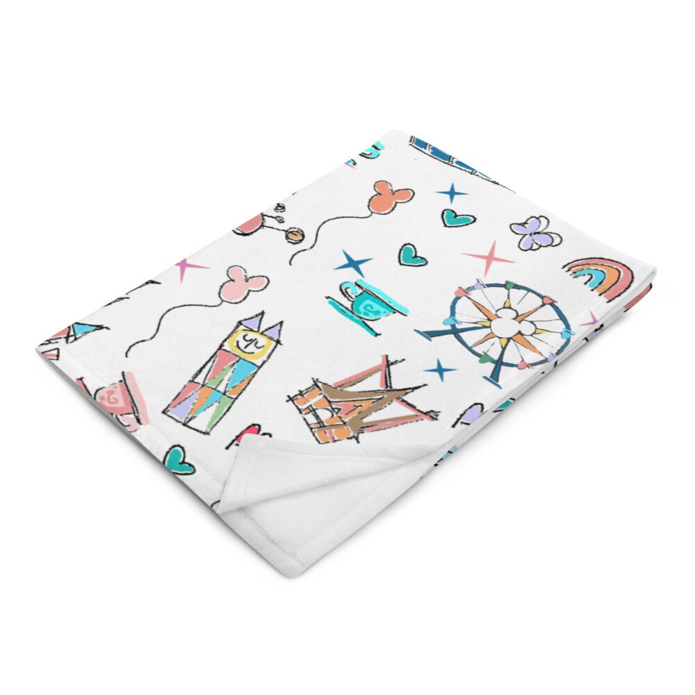 Disneyland Parks Icons Throw Blanket Disney Fleece Throw Etsy
