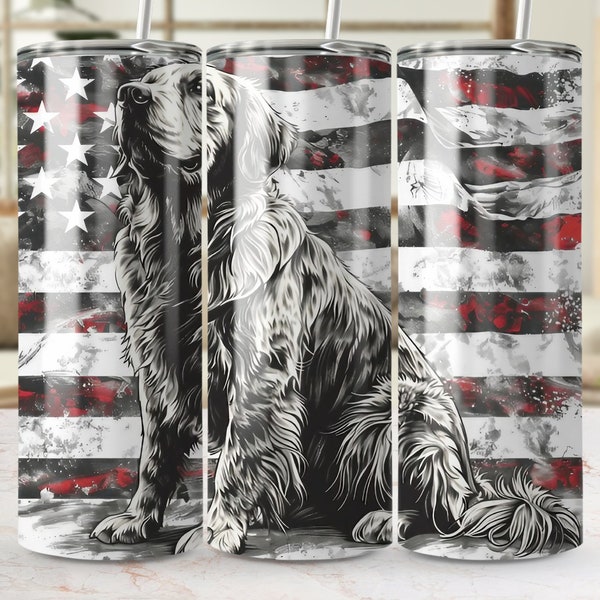 Patriotic Dog American Flag Themed,Sublimation Tumbler Designs, Straight & Tapered Tumbler wrap PNG, instant download commercial Use