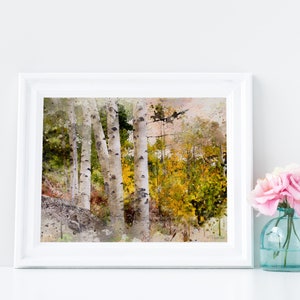 ASPEN PRINTABLE WATERCOLOR 2:3  Digital Download Autumn Aspen Watercolor