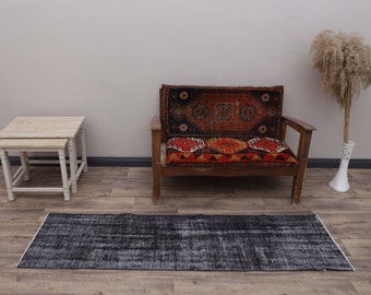 Gray Turkish Runner Rug: Handwoven Entryway Rug (1'8x6'4 Feet)