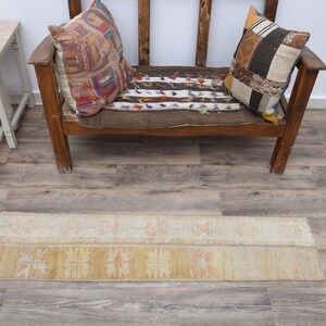 Oushak Läufer,1'0x4'7 Füße,türkischer Läufer,Oushak Teppich,anatolischer Teppich,vintage Läufer,schmaler Läufer,antiker Teppich,Mini Läufer