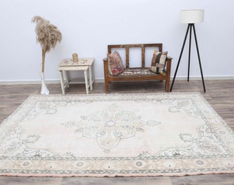 turkish rug,5&#39;9x9&#39;8 feet,oversize rug,oushak rug,5x9 rug,oversized rug,distressed rug,5x9,muted rug,antique rug,unique rug,faded rug