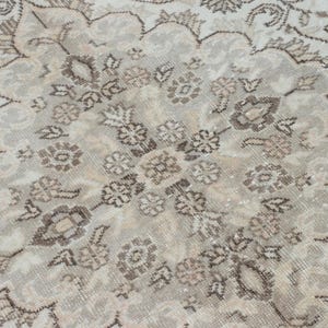 6x9 Oushak Turkish Rug: Handwoven Vintage Neutral Area Rug