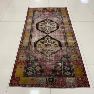 3&#39;7x7&#39;3 ft,oushak rug,turkish rug,distressed rug,antique rug,vintage rug,handknotted rug,anatolian rug,muted rug,faded rug,decorative rug