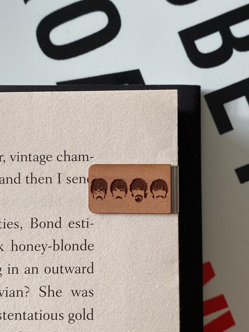 Beatles Bookmark Abbey Road Zebra Crossing Liverpool John Lennon Paul McCartney Ringo Starr Bookmark Slide on Bookmarks Beatles Heads