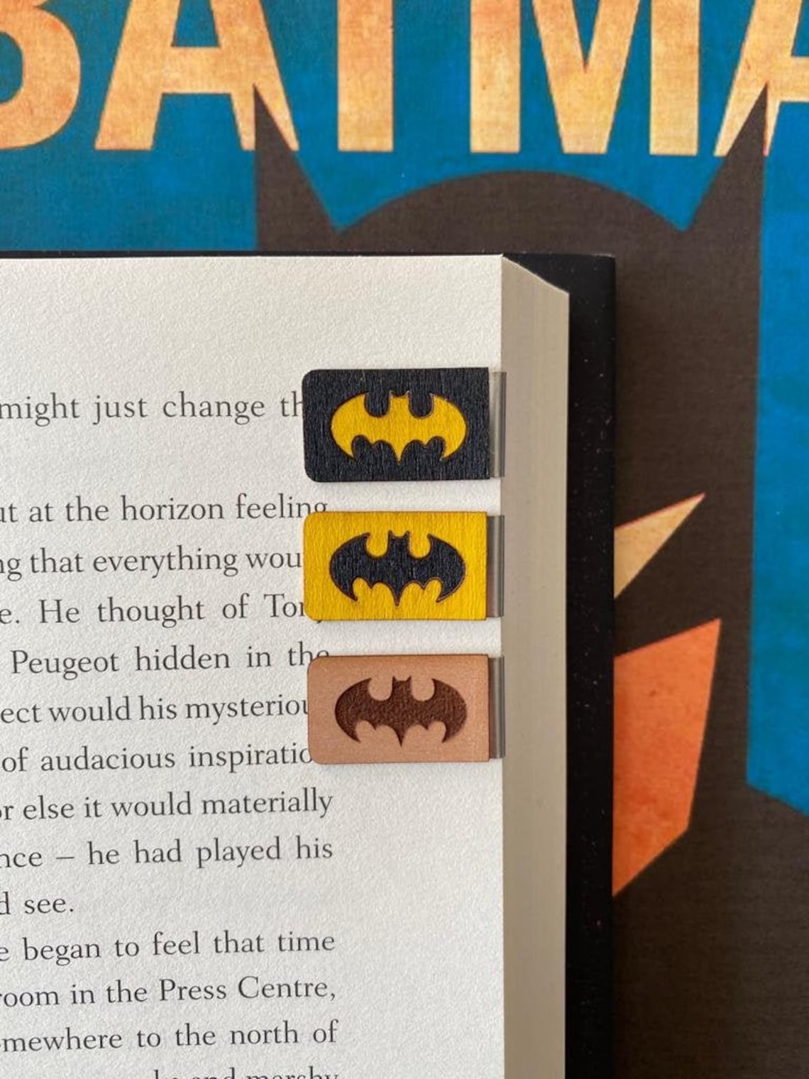 Batman Bookmark Slide on Bookmarks Handmade Bookmark | Etsy UK