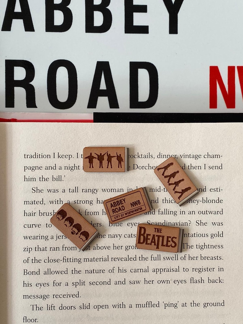 Beatles Bookmark Abbey Road Zebra Crossing Liverpool John Lennon Paul McCartney Ringo Starr Bookmark Slide on Bookmarks image 2