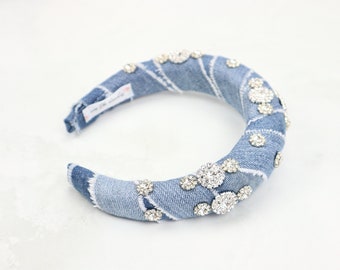 Denim Crystal Headpiece