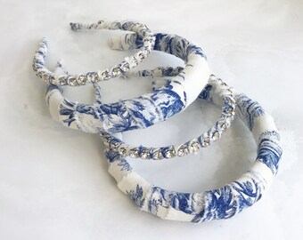 Blue & White Toile Headband