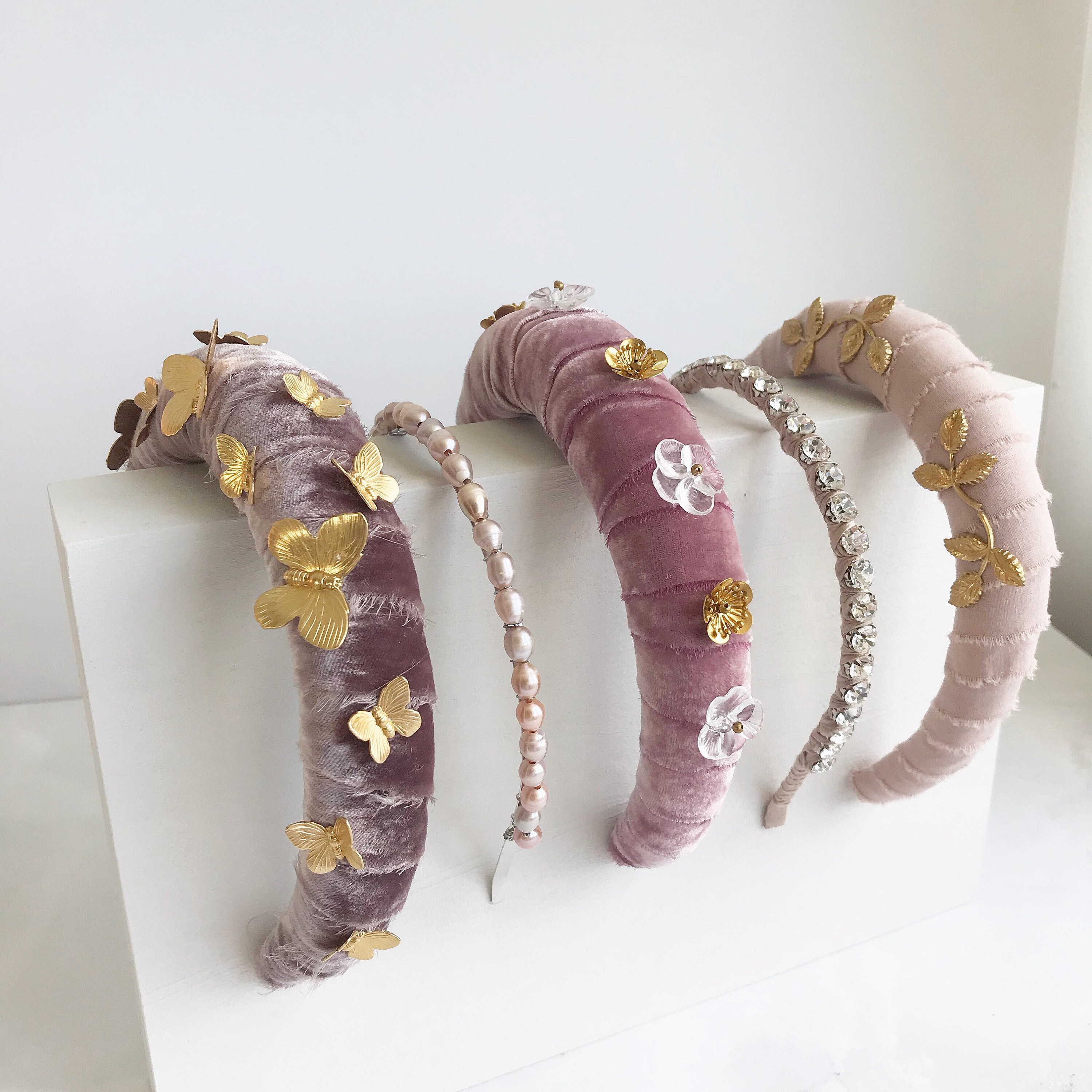 Luxe Velvet Rhinestone Floral Statement Headband FANM DJANM means STRONG WOMAN | Hair jewelry that main image 3