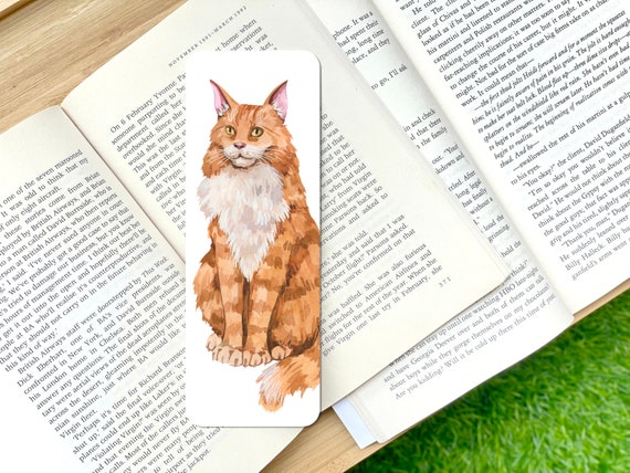 Segnalibro gatto rosso, segnalibro arte gatto, segnalibro fatto a mano,  segnalibro in plastica, piccolo regalo amante dei gatti, regalo lettori,  accessorio libro -  Italia
