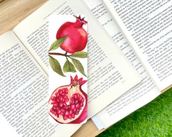 Handgemaakte granaatappel aquarel bladwijzer: gelamineerd boek Lover Gift