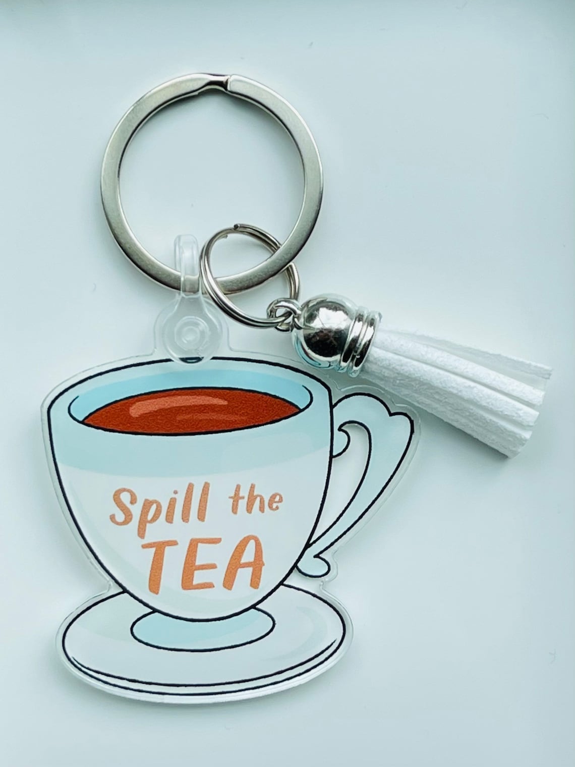 Tea Cup Keychain, Friend Gift, Keychain, Tea Cups, Acrylic Keychain